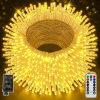 Shineshine 1000Led 328Ft Outdoor Christmas Lights 8 Modes Waterproof Christmas String Lights With Remote And Timer Warm White