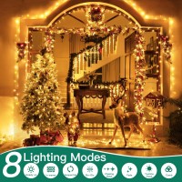 Shineshine 1000Led 328Ft Outdoor Christmas Lights 8 Modes Waterproof Christmas String Lights With Remote And Timer Warm White