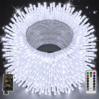 Christmas Lights 328Ft 1000Led 8 Lighting Modes White String Lights With Remote Christmas Lights For House Wedding Xmas Party