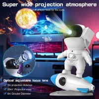 Astronaut Galaxy Projector,4K Hd Star Projector Galaxy Light For Bedroom, 13 Sky Movie Discs, Colorful Glow Rocket And 2 Timers, 360Kids Night Light Projector For Birthdays