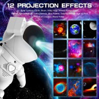 Astronaut Galaxy Projector,4K Hd Star Projector Galaxy Light For Bedroom, 13 Sky Movie Discs, Colorful Glow Rocket And 2 Timers, 360Kids Night Light Projector For Birthdays