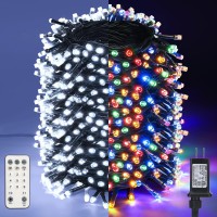 Lyhope Christmas Lights, 164Ft 500 Led Christmas Fairy Lights, White & Multi Color Changing String Lights, With Remote 11 Modes 30V Twinkle Lights For Patio Yard Party Indoor Outdoor Tree Decor