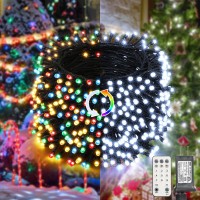 Lyhope Christmas Lights, 98.4Ft 300 Led Christmas Fairy Lights, Clear White & Multi Color Changing String Lights, With Remote 11 Modes 30V Xmas Tree Lights For Patio Yard Party Indoor Outdoor Decor