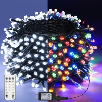 Lyhope Christmas Lights, 65.6Ft 200 Led Christmas Fairy Lights, Clear White & Multi Color Changing String Lights, With Remote 11 Modes 30V Xmas Tree Lights For Patio Yard Party Indoor Outdoor Decor