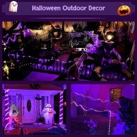 Jmexsuss 200 Led Purple Solar Halloween Lights 66 Ft Rope Lights Outdoor Waterproof Pvc Tube Purple Christmas String Lights Fo