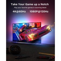 Lytmi Tv Led Backlight With Hdmi 2.0 Sync Stick Immersive Rgbic Backlight For 25-55 Inch Tvs Plug And Play Cuttable Tv Light Strips Sync Tv Lights For Games Music Movies