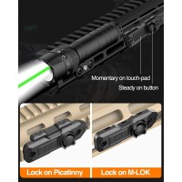 Toughsoul Mlok Green Laser Tactical Flashlight 1250 Lumens Rechargeable Flashlight With Remote Pressure Switch Led Light With R