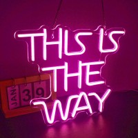 Dreamfort This Is The Way Neon Sign Pink Led Neon Signs For Wall Decor Letter Neon Light Signs Dimmable Neon Signs For Bedroom L