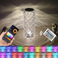 Peteme Smart Crystal Lamp Christmas Decoration Rose Diamond Table Lamps App Control 24Ghz Wifi Rgb 16 Million Colors Changi