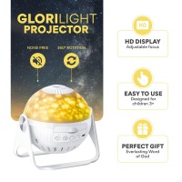 Glorilight Hd Projector Nightlight Starter Set Project Bible Verses On Walls Or Ceilings Includes 6 Interchangeable Discs He