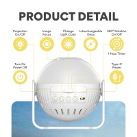 Glorilight Hd Projector Nightlight Starter Set Project Bible Verses On Walls Or Ceilings Includes 6 Interchangeable Discs He