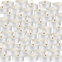 Wponszu Unscented Tea Lights Candleswhite Smokeless Dripless100 In Bulk4 Hour Long Time Burningfor Weddings Home Poolsh