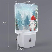 Christmas Gnome Winter Holiday Led Plugin Night Lamp 2 Piece Set Auto Sensor Nightlights Set Of 2 For Bedroom Bathroom