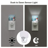 Christmas Gnome Winter Holiday Led Plugin Night Lamp 2 Piece Set Auto Sensor Nightlights Set Of 2 For Bedroom Bathroom