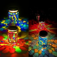 Ancokig Mosaic Solar Lights Outdoor Hanging Lanterns, Rechargeable Mosaic Solar Lanterns, Outdoor Waterproof Solar Night Lights Table Lamps For Decorations (Casual)