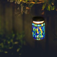 Ancokig Mosaic Solar Lights Outdoor Hanging Lanterns, Rechargeable Mosaic Solar Lanterns, Outdoor Waterproof Solar Night Lights Table Lamps For Decorations (Casual)