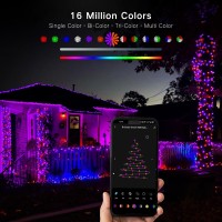 Brizled Smart String Lights 196Ft 600 Led Smart Wifi Color Changing Fairy Lights App Controlled Rgb Christmas Lights Clear Wir