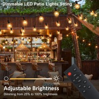 Houhui Outdoor String Lights, 50Ft Warm White & Rgb Multi-Color G40 String Lights With Remote & 25+2 Shatterproof Bulbs,Ip65 Waterproof Dimmable Rgbw Led Patio Lights For Garden Backyard Balcony Party