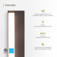 Asd Swivel Led Under Cabinet Lighting Bronze 32 Inch 16W Hardwired Or Plugin 2700K3000K4000K Selectable Rotatable Lens D