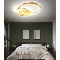 Led Ceiling Light Dimmable Work Room Ceiling Lamp Creative Ceiling Lamp Modern Pendant Lamp Led Ceiling Lamp With Remote Control For Bedroom Kids Room Dining Room Kitchen Office Lamp (Gold, L42Cm)