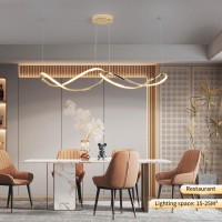 Tinglang Modern Pendant Light 2 Ring, 36W Dimmable Led Chandelier With Remote Control, Height Adjustable Hanging Lamp Fixture For Dining Room Kitchen Living Room, L93Cm (A - Gold)