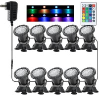 Gzkanful Pond Lights Underwater Colored Led Fountain Lights Outdoor Landscape Spot Light Rgb Color Changing Ip68 Waterproof Spo