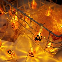 Tkygu Pumpkin String Lights 20Ft 30 Led Halloween Decorative Light Pumpkin Decorative String Light String Light Waterproof Hallo