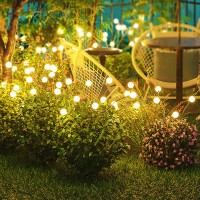 Honche Solar Garden Lights, 2 Pack 16 Led New Upgraded 2 Modes Solar Firefly Lights Outdoor Waterproof For Courtyard Terrace Lawn Sidewalk(2 Pack Firefly Lights(Warm White))