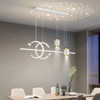 Stomee Dining Room Lamp Led Dining Table Lamp Modern Led Pendant Light Dimmable With Remote Control Hanging Light Dining Room Chandelier For Living Room Bedroom Kitchen Office (White, 39.3In)