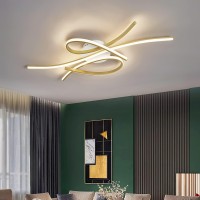 Led Ceiling Light Dimmable Ceiling Lamp Modern Living Room Lamp Bedroom Lamp Ceiling With Remote Control Interior Design Ceiling Lighting For Living Room Kitchen Study Office (Gold, 39.3In)