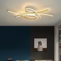 Led Ceiling Light Dimmable Ceiling Lamp Modern Living Room Lamp Bedroom Lamp Ceiling With Remote Control Interior Design Ceiling Lighting For Living Room Kitchen Study Office (Gold, 39.3In)