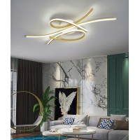 Led Ceiling Light Dimmable Ceiling Lamp Modern Living Room Lamp Bedroom Lamp Ceiling With Remote Control Interior Design Ceiling Lighting For Living Room Kitchen Study Office (Gold, 39.3In)