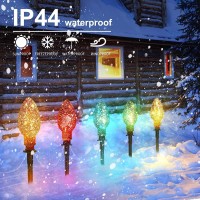 Christmas Pathway Lights Outdoor 2 Pack - Total 13 Feet 10 Led Glitter Jumbo C9 Walkway Lights, Multicolor Christmas Bulb Pathway Lights, Christmas Decorations For Outdoor Yard Lawn Holiday Driveway