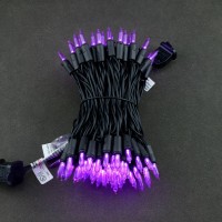 Yuletime Purple Led Christmas Lights With Black Wire 33 Ft 100 Count Ul Certified Commercial Grade Halloween String Light Set