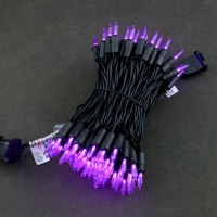 Yuletime Purple Led Christmas Lights With Black Wire 33 Ft 100 Count Ul Certified Commercial Grade Halloween String Light Set