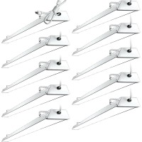 Lightdot 4Ft Led Shop Light, Compact 4Ft Led Shop Light Fixutres 50W [400W Eqv.] 4400Lm 5000K Daylight, 5Ft Cord Switch Plug In, Surface/Suspension Mount, Suitable For Work Shop Garage Office-10 Pack