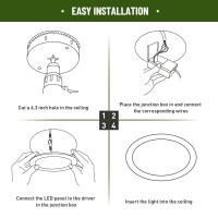 12 Pack 6 Inch Led Recessed Lights With Junction Box 5Cct Black Recessed Lighting Dimmable 2700K3000K4000K5000K6000K 15W 1