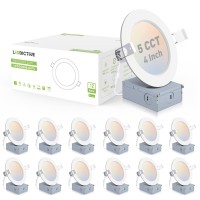 12 Pack Recessed Lighting 4 Inch With Junction Box 5Cct 4 Inch Led Recessed Lights Dimmable 2700K3000K4000K5000K6000K 9W 7