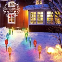 2 Pack Jumbo Christmas Pathway Lights- Outdoor String Lights With 5 Stakes, Connectable C9 Bulb Decor Lights For Lawn, Walkway, Yard, Garden, Driveway, Waterproof Xmas Lights Decoration, Multicolored