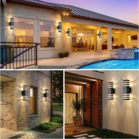 Dastor 4 Pack Up And Down Outdoor Wall Lights Modern Outdoor Light Fixture Wall Mount Exterior Lights For House Waterproof Alu