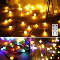 2 Pcs 20 Ft Globe String Lights Battery Powered With Remote Timer, 40 Led Fairy Lights Christmas Twinkle Lights For Indoor Outdoor Bedroom Garden Patio Decor (Warm White + Multi Colors)