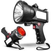 Bigsun Q984 Rechargeable Spotlight, High Lumens 1200,000 Led Flashlight With Multifunctional Floodlamp, Built-In 14400Mah Battery Pack, Outdoor Handheld Spot Light, For Farm, Hunting,Camping, Car,Boat