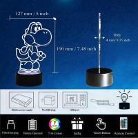 Xoidmivcn Yoshi Night Light For Kids Yoshi Light 16 Color Rgb Touch Remote Controller Lamp For Yoshi Lovers Childrens Room Dec