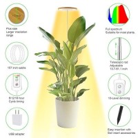 Yadoker Plant Grow Light Led Growing Light Full Spectrum For Indoor Plants Height Adjustable Automatic Timer 5V Low Safe Volt