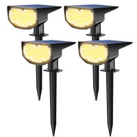 Solar Outdoor Lights, ?????? Leds Super Bright Spot Lights Outdoor Ip68 Waterproof, ???????? Lumens Auto On/Off Solar Landscape Lights, 3000K Warm White, For Yard, Garden, Pathway, Flag, 4 Pack