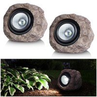 Hduan Idt 2Pack Solar Lights Outdoor, Super Bright Solar Garden Rock Spot Lights, Led Landscape Lighting For Pathway Lawn Patio Porch Yard Walkway