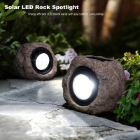 Hduan Idt 2Pack Solar Lights Outdoor, Super Bright Solar Garden Rock Spot Lights, Led Landscape Lighting For Pathway Lawn Patio Porch Yard Walkway