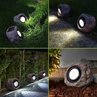 Hduan Idt 2Pack Solar Lights Outdoor, Super Bright Solar Garden Rock Spot Lights, Led Landscape Lighting For Pathway Lawn Patio Porch Yard Walkway