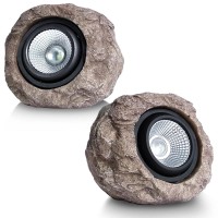 Hqian Sat Solar Garden Lights Outdoor Super Bright Solar Rock Spot Ligths Outdoor 2 Pack Led Landscape Lighting For Pathway Lawn