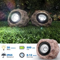 Hqian Sat Solar Garden Lights Outdoor Super Bright Solar Rock Spot Ligths Outdoor 2 Pack Led Landscape Lighting For Pathway Lawn